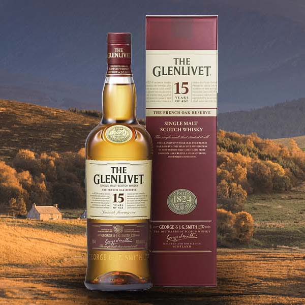 Glenlivet 15 Whisky Bottle