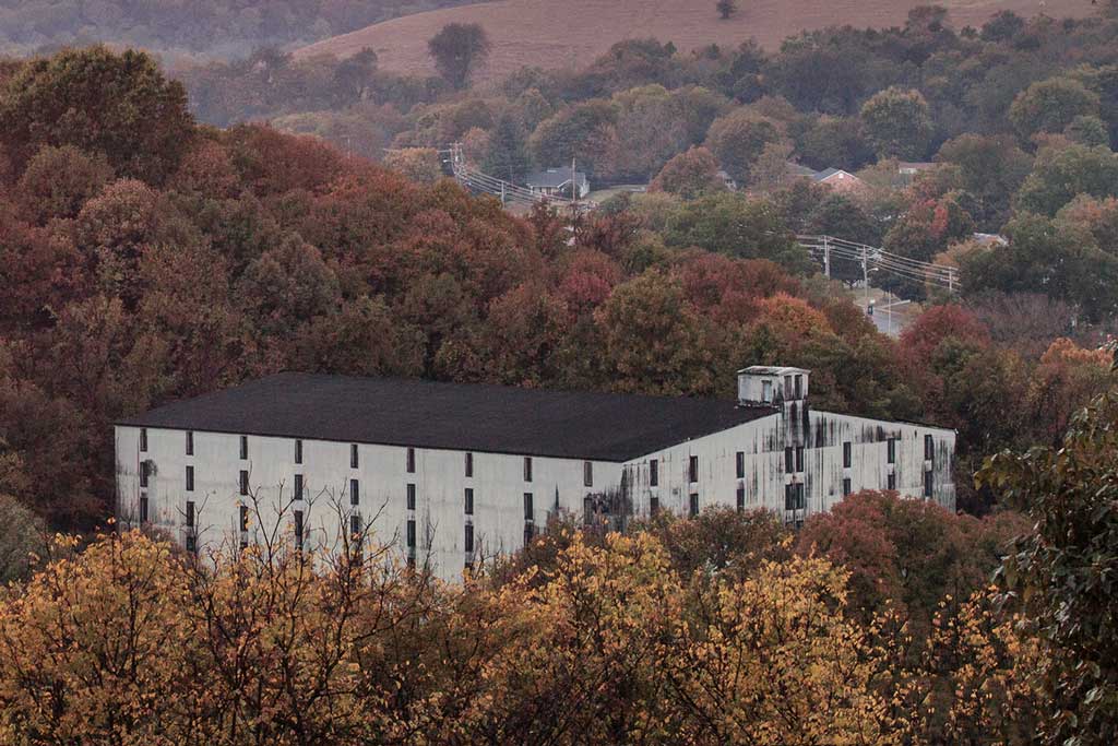 Jack Daniels distillery building in Lynchburg Tennessee