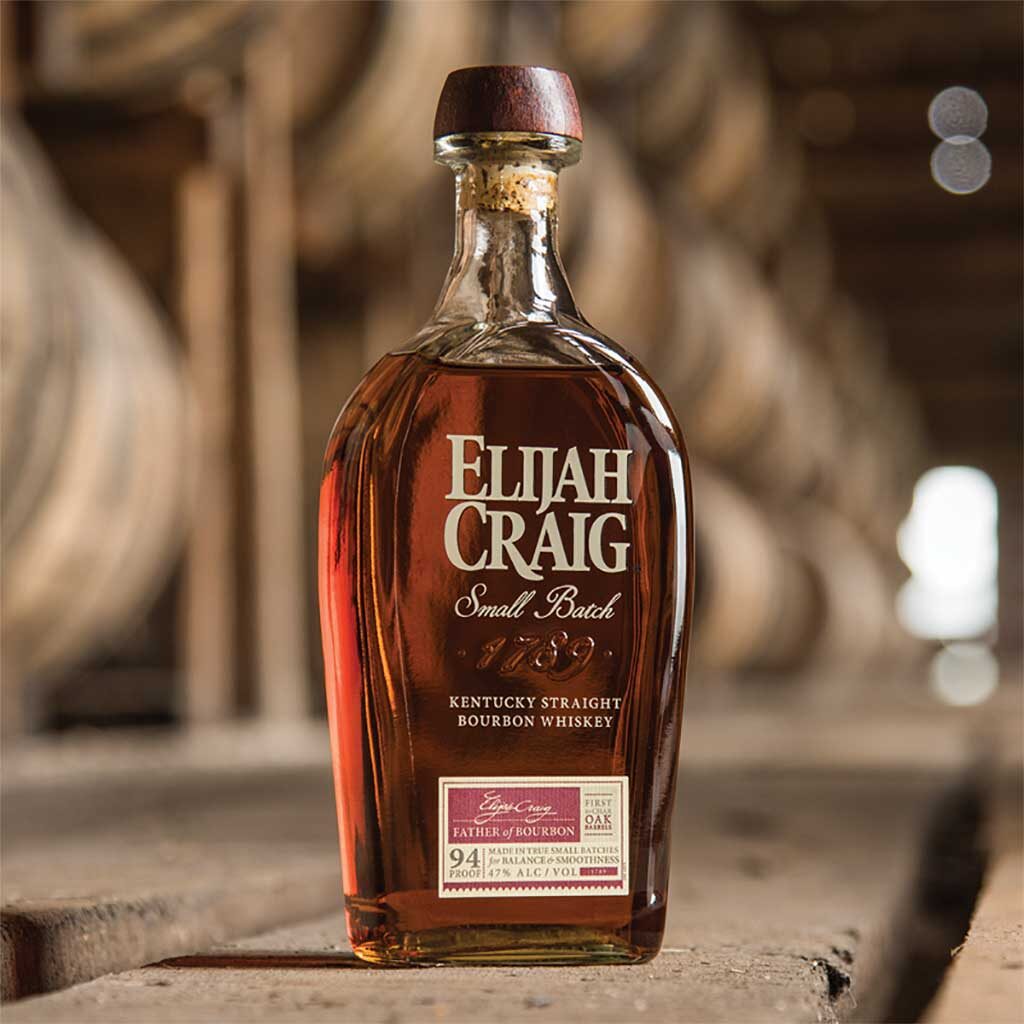 Bottle of Elijah Craig small batch bourbon
