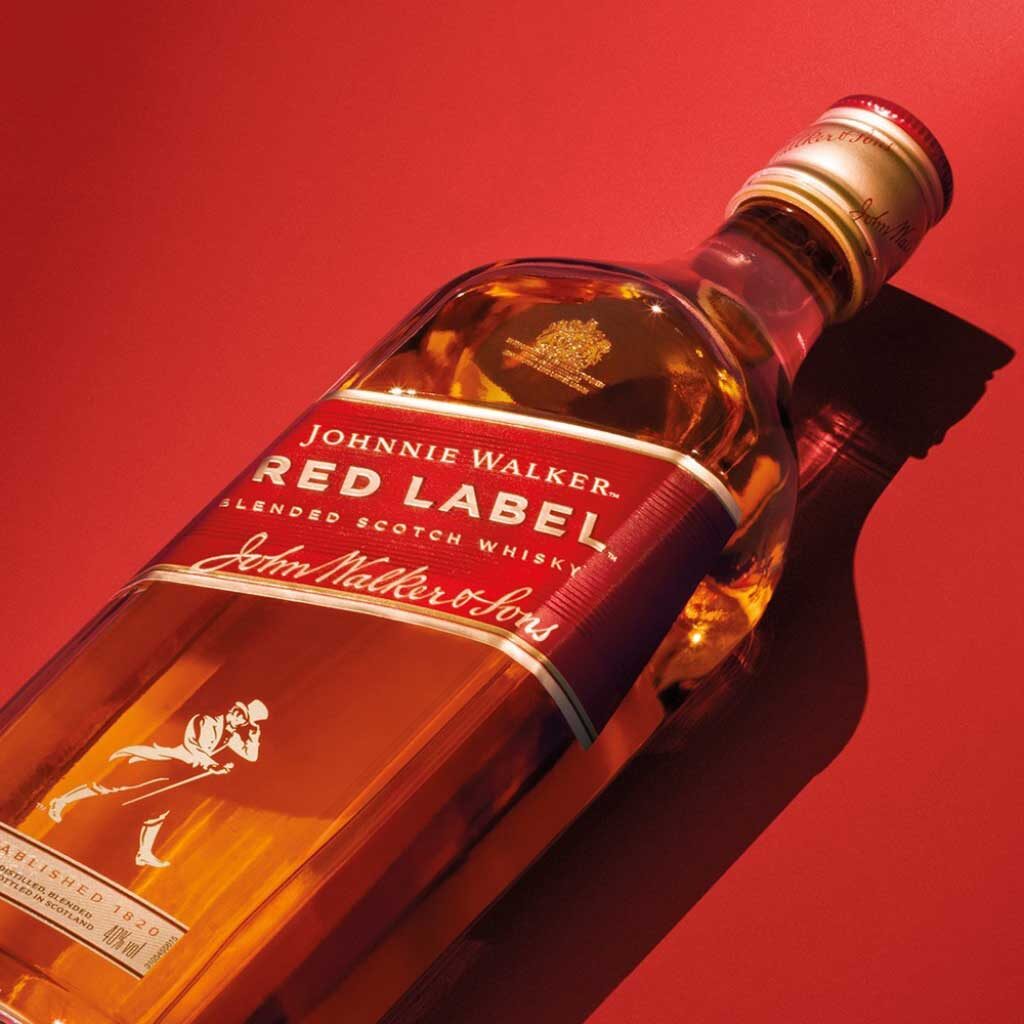 Bottle of Johnnie Walker Red Label whisky