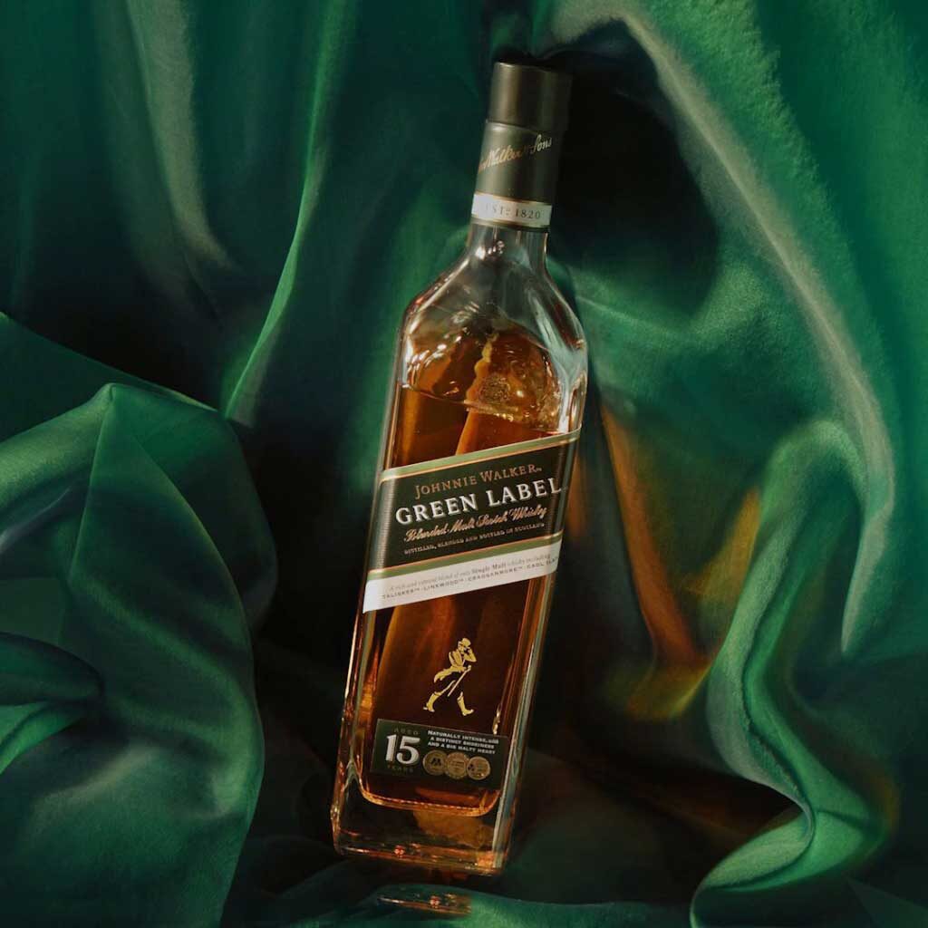 Johnnie Walker Green Label whisky bottle
