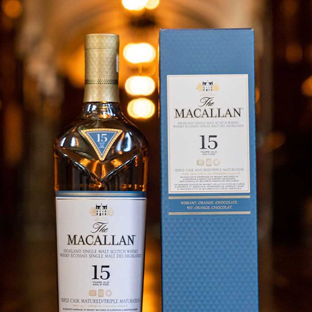 Macallan Triple Cask Matured 15 year old whisky bottle