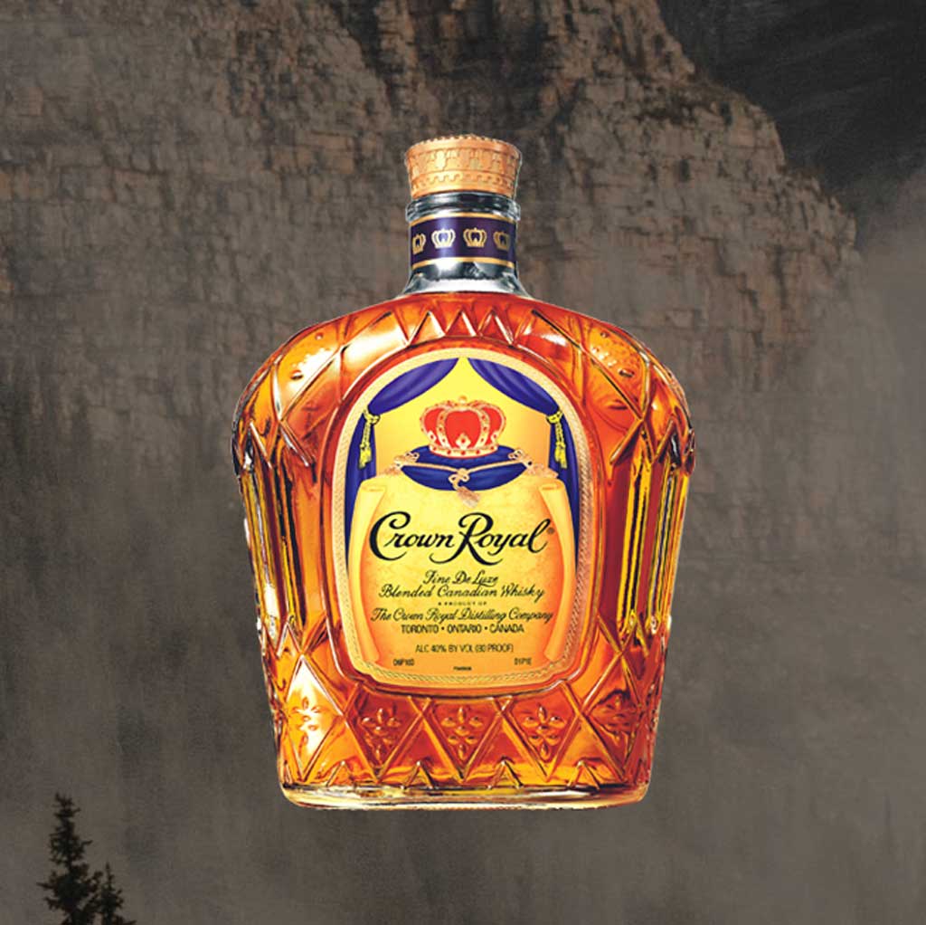 Bottle of Crown Royal Canadian blended whisky