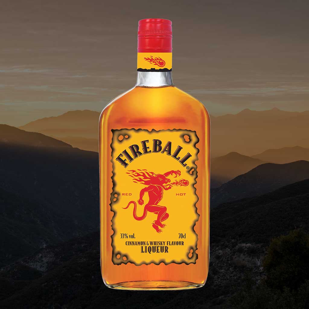 Bottle of Fireball whisky liqueur