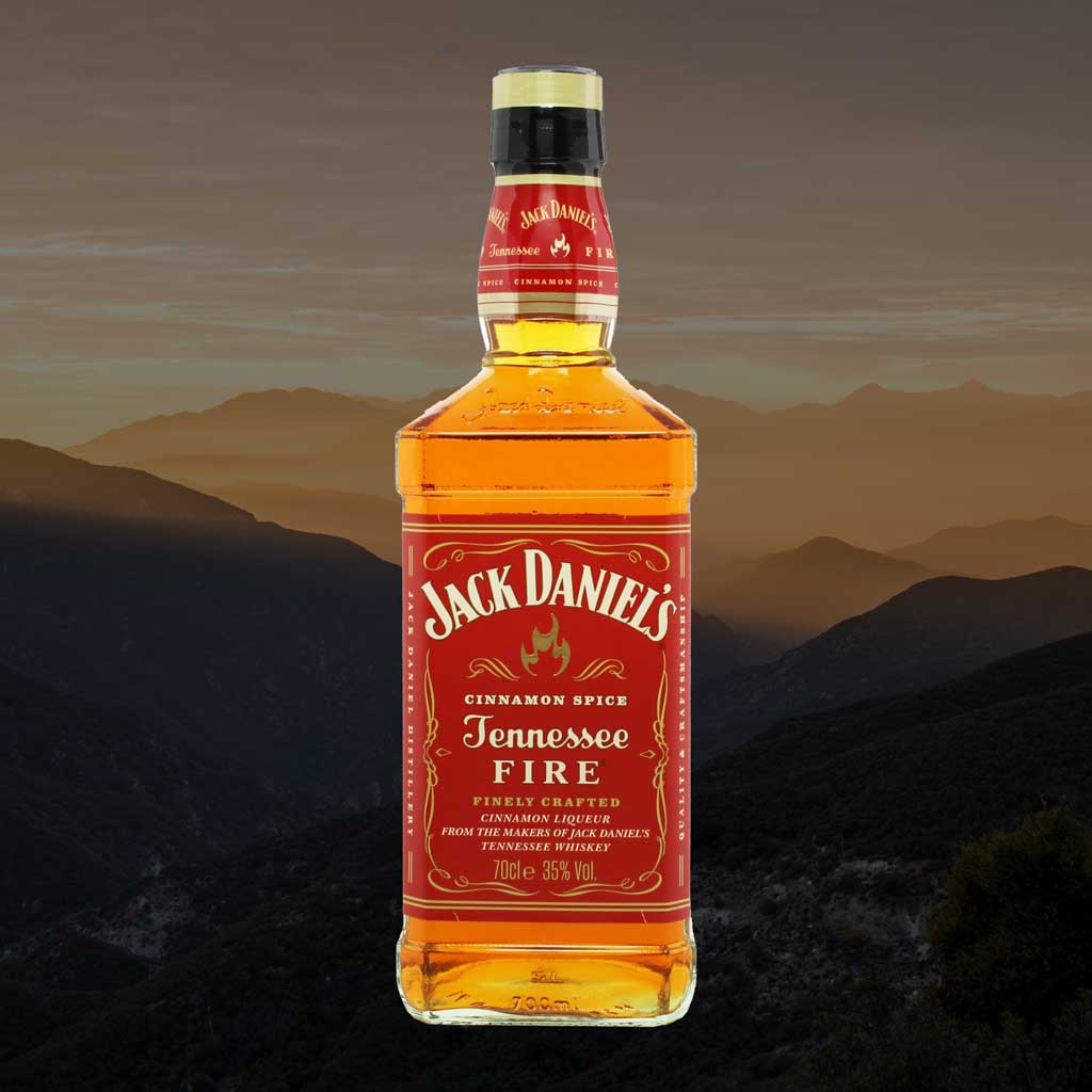 Bottle of Jack Daniel's Tennessee Fire whisky