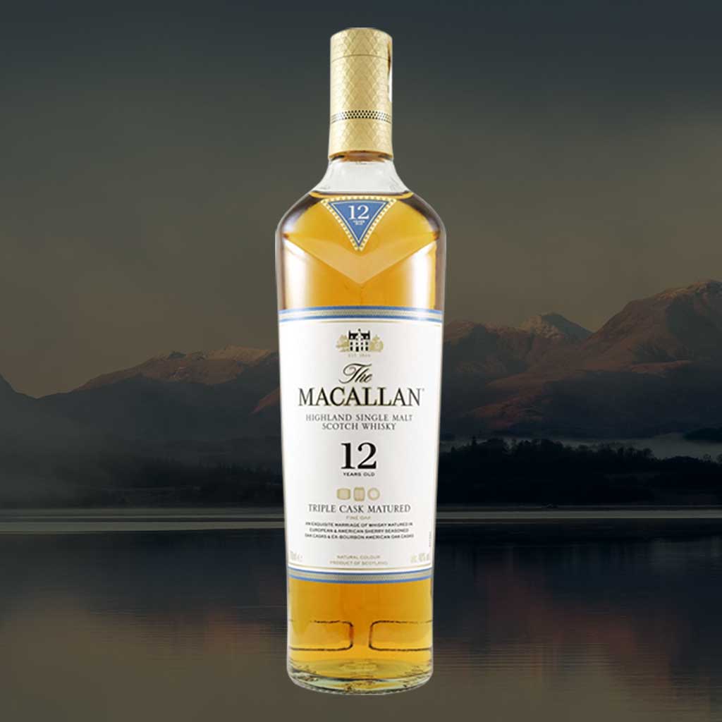 Macallan 12 year old Triple Cask whisky bottle