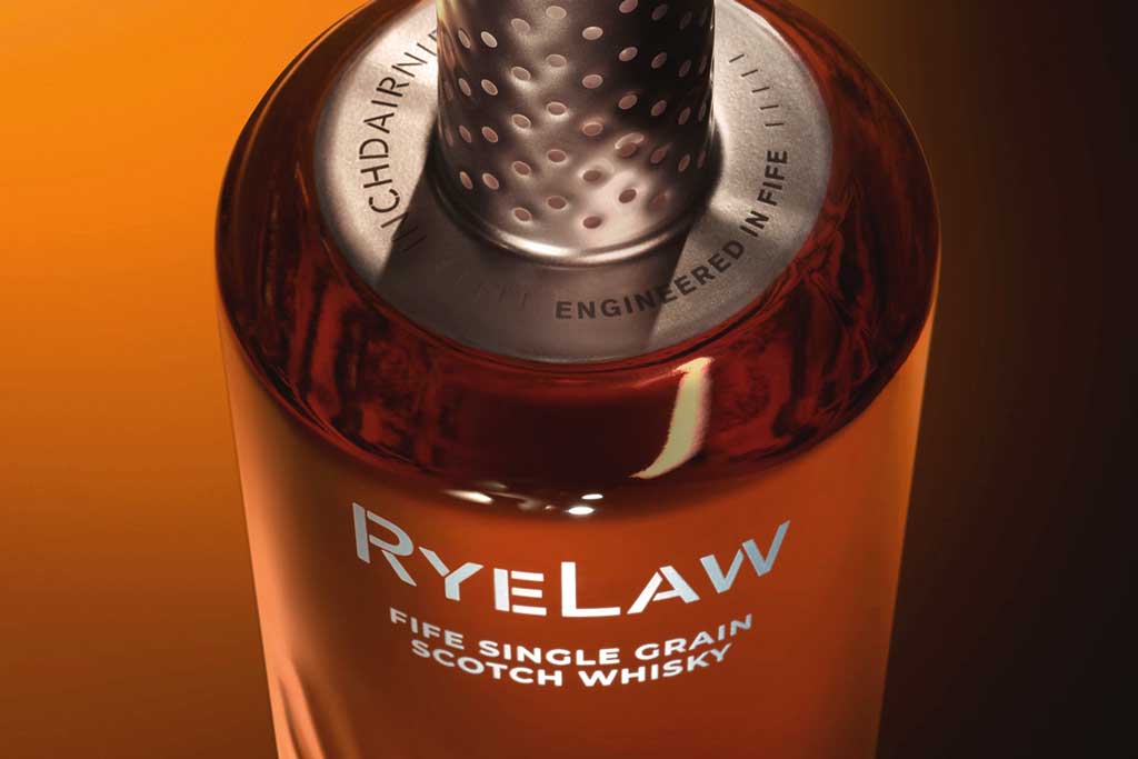 Close view of RyeLaw Fife Single Grain Scotch Whisky