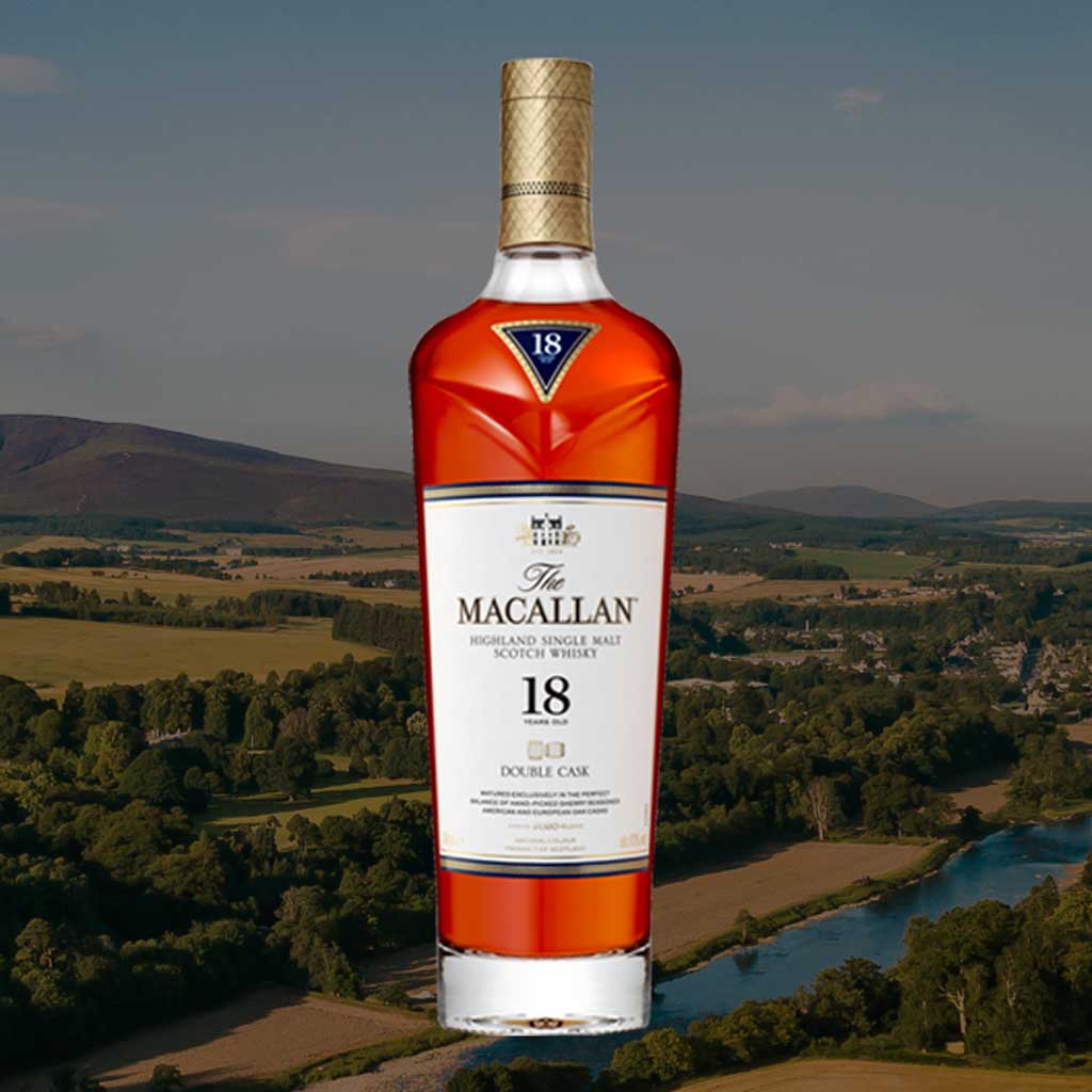 Bottle of Macallan 18 Double Cask whisky