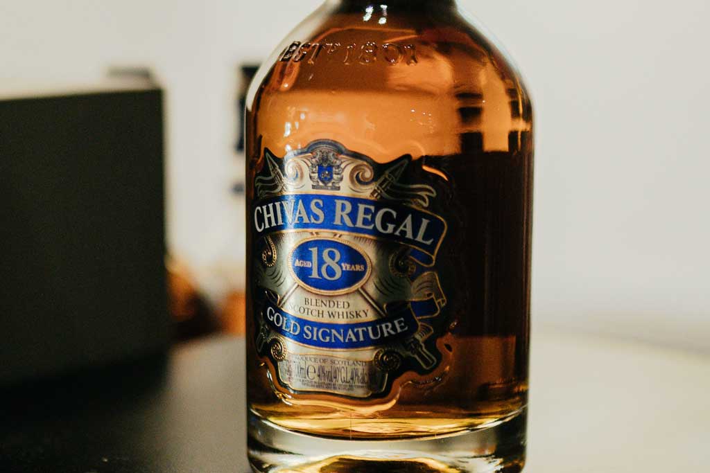 Bottle of Chivas Regal 18 year old blended Scotch whisky