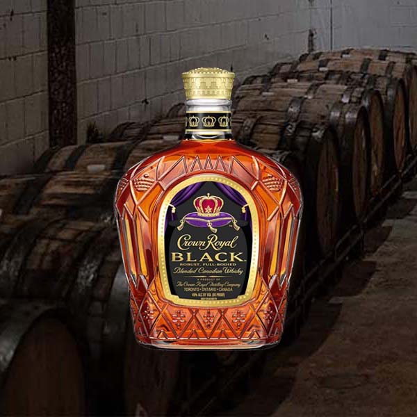 Crown Royal Black whisky bottle